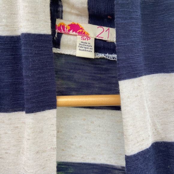 Striped short sleeve cardigan ( jersey) - Picture 3 of 3